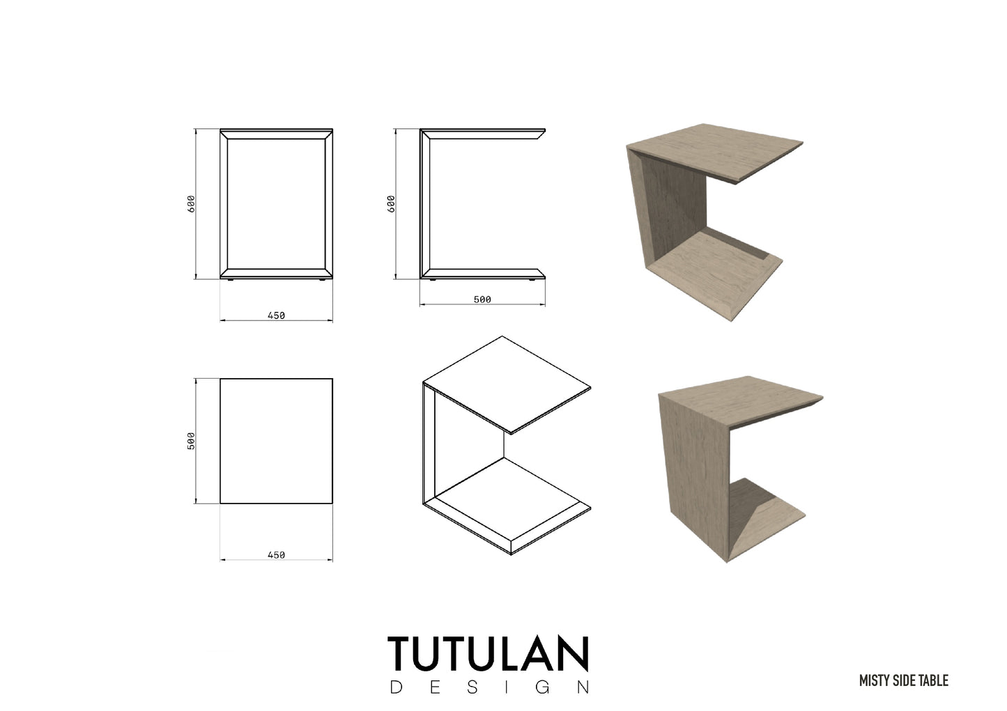 Misty side table by Tutulan design