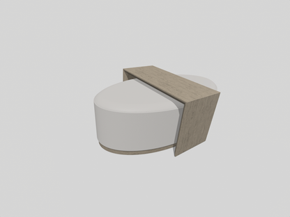 Misty Oval Ottoman With Wood bridge by Tutulan design