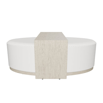 Misty Oval Ottoman With Wood bridge by Tutulan design